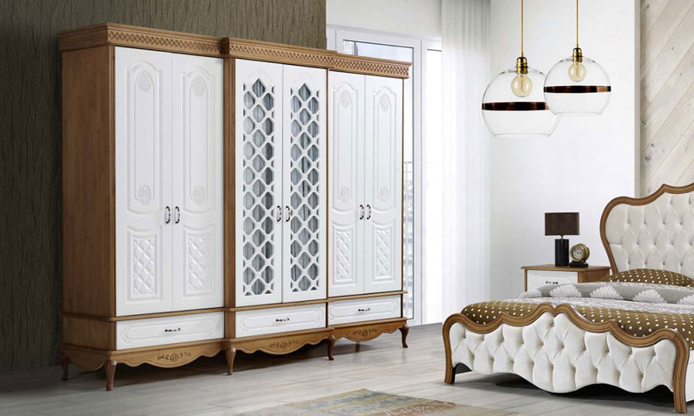 Elit Ceviz Beyaz Yatak Odası İnegöl Mobilya Modelleri ve Fiyatları