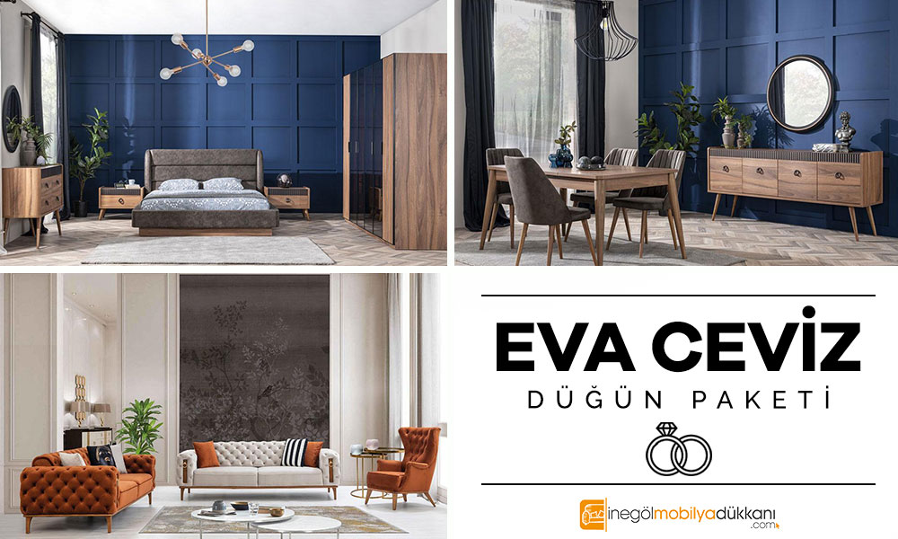 Eva Ceviz Düğün Paketi İnegöl Mobilya 2020 Düğün Paketi