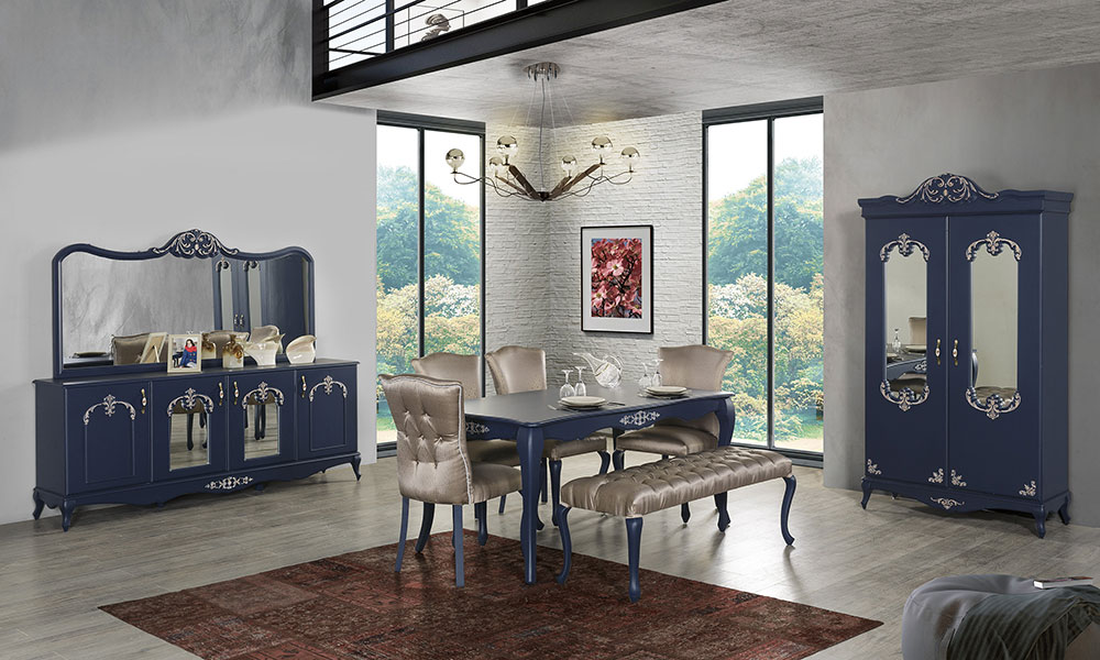 Mest Lacivert Country Yemek Odası İnegöl Mobilya Country Modelleri