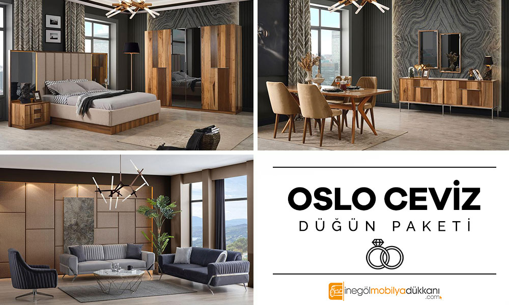 Oslo Ceviz Düğün Paketi İnegöl Mobilya 2020 Düğün Paketi