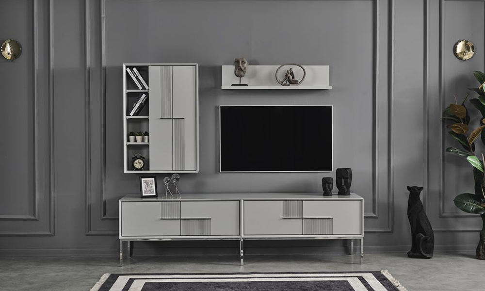 Oslo Gri Tv Ünitesi İnegöl Mobilya İnegöl Mobilya Modelleri
