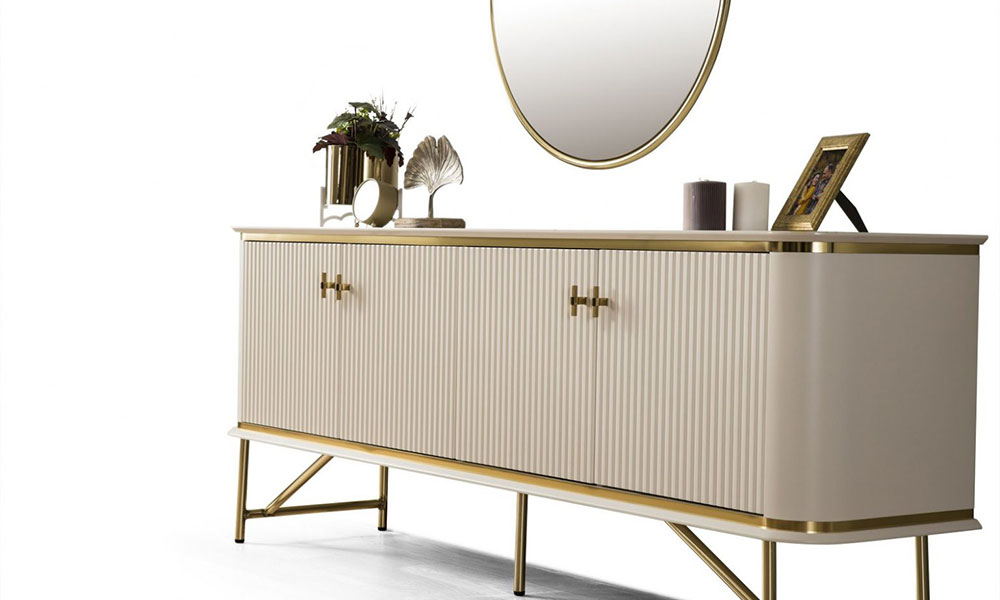 Palazzo Beyaz Gold Yemek Odası İnegöl Mobilya Modelleri ve Fiyatları