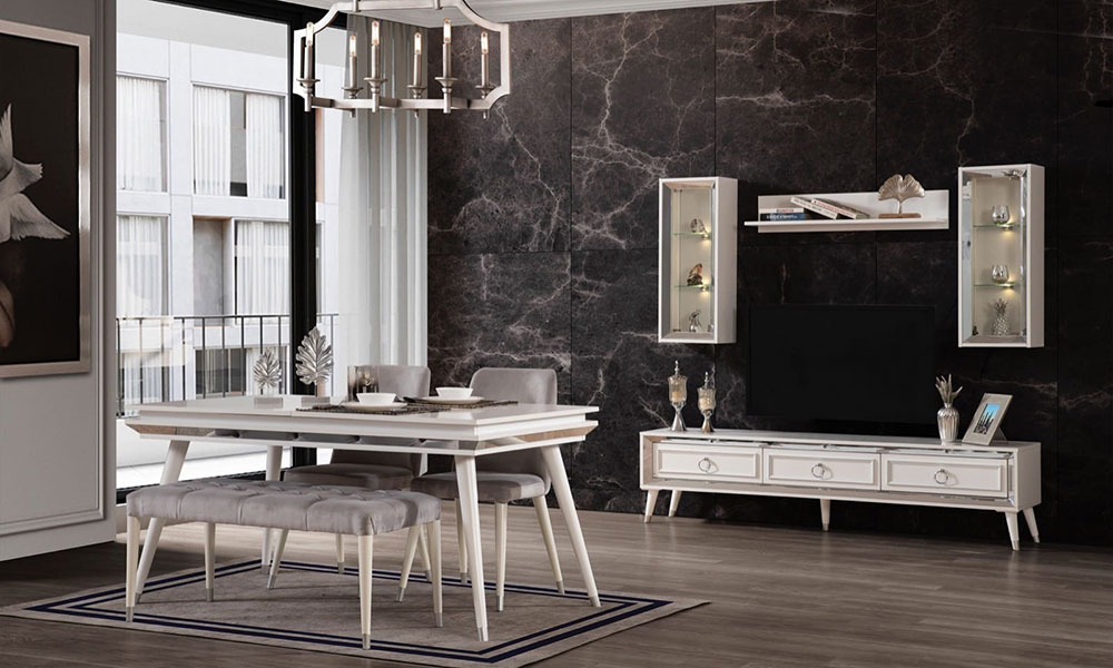 Palermo Beyaz Yemek Odası İnegöl Mobilya Modelleri ve Fiyatları
